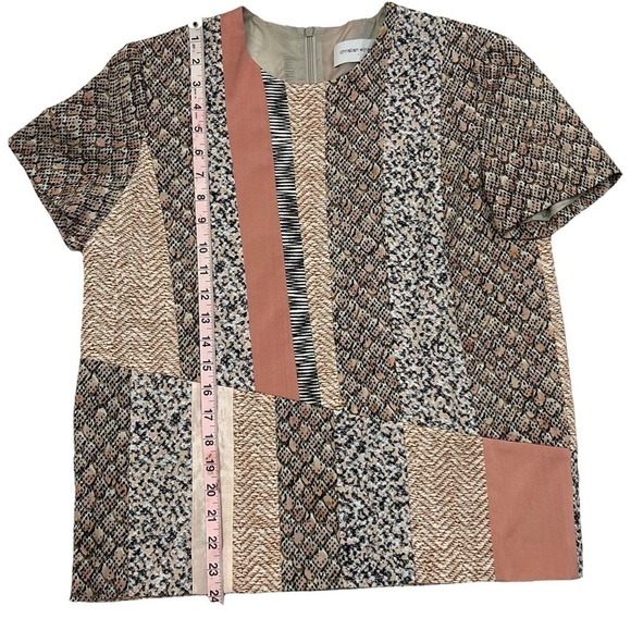 CHRISTIAN wijnants designer patchwork animal print cap sleeve blouse size 38 - Picture 5 of 13
